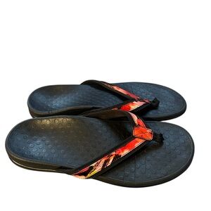 Vionic Flip Flop Sandals “High Tide 380 Red & Black” Multi Orthotic Size 9 women